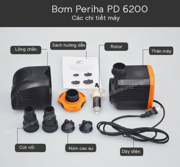 Các chi tiết của bơm Periha PD 6200