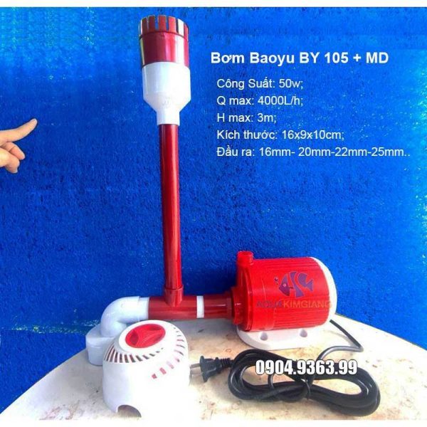 Máy bơm Baoyu BY 105 và bộ hút đáy hút mặt