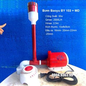 Combo máy bơm Baoyu BY 103 cùng bộ hút đáy hút mặt